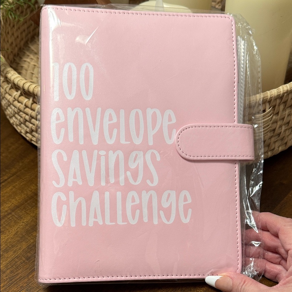 Pink 100 Envelope Savings Challenge Binder.